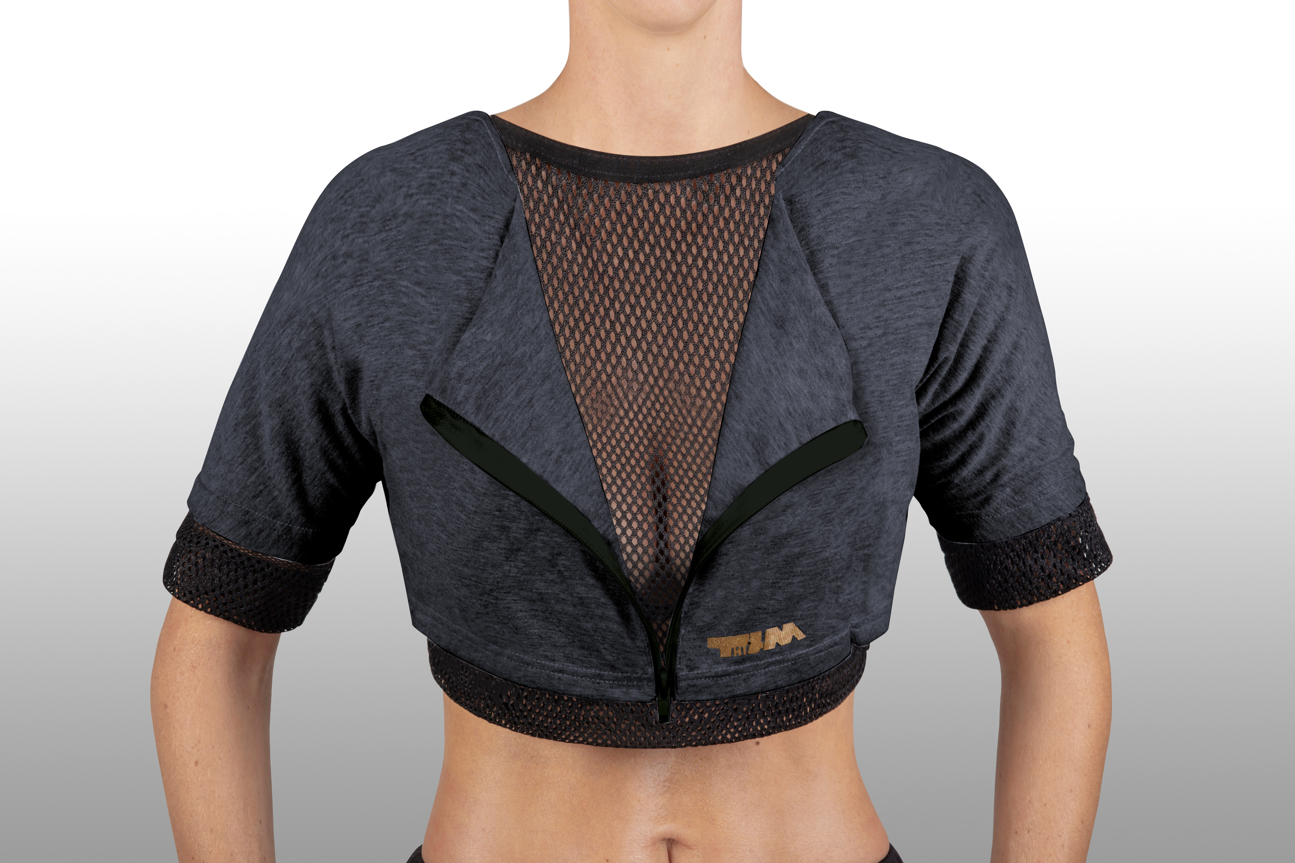 2xME female hoodie anthracite 2in1