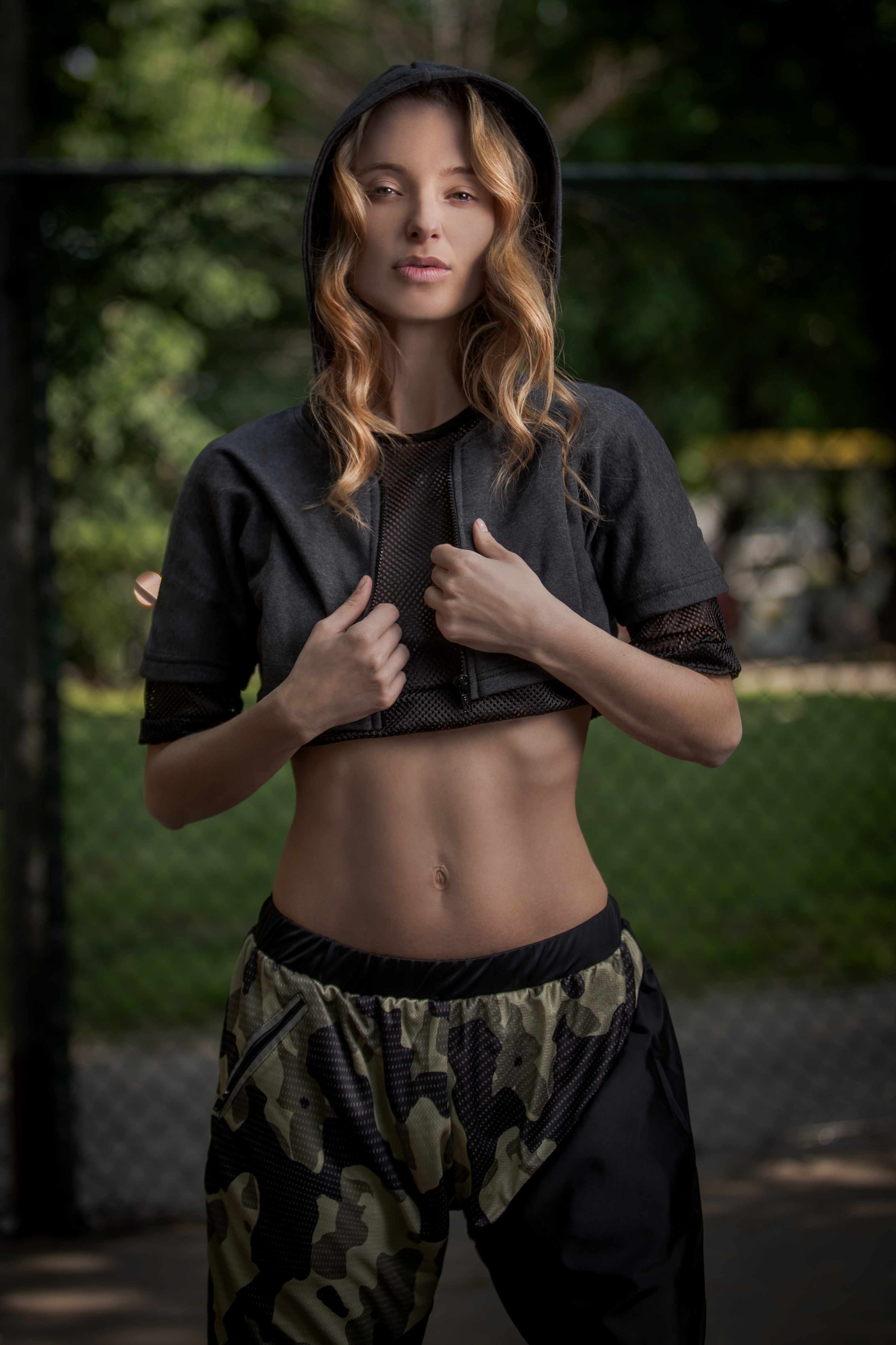 2xME female hoodie anthracite 2in1