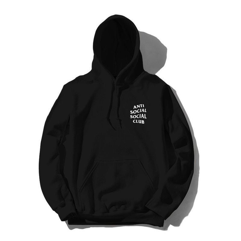 anti social social club black and orange hoodie