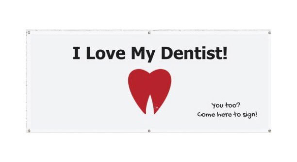 Large “I Love My Dentist!” Indoor Banner for Patient Name Stickers. Large “I Love My Dentist!” Indoor Banner for Patient Name Stickers.