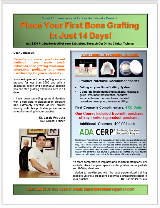 Simplified Bone Grafting Course (4 CE Units) Simplified Bone Grafting Course (4 CE Units)