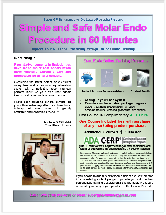30-Minute Molar Endo Course (4 CE Units) 30-Minute Molar Endo Course (4 CE Units)