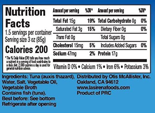 La Sirena Tuna Chunk in Oil, 5 oz (12 units pack)