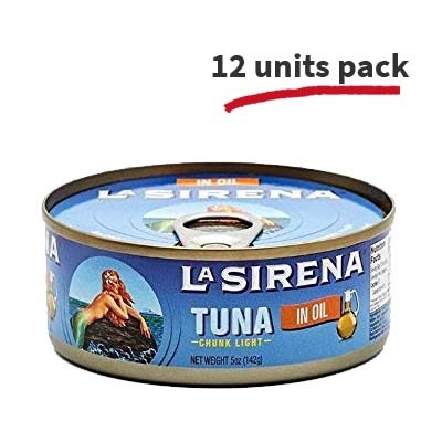 La Sirena Tuna Chunk in Oil, 5 oz (12 units pack) 10028571011840