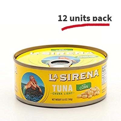 La Sirena Tuna Chunk with Corn, 5 oz (12 units pack) 10028571011864