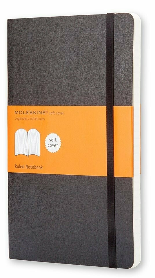 Moleskine Black Large Softcover Ruled Notebook