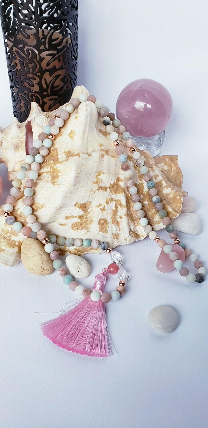 Amazonite & Sunstone Mala Amazonite & Sunstone Mala
