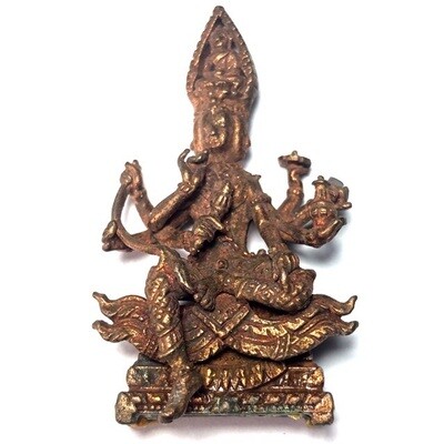 Pra Prohm See Hnaa (4 Faced 8 armed Brahma) Loi Ongk statuette - Nuea Nava Loha (9 Sacred Metals + sacred powders in base) 4 x 2.5 Cm - Luang Phu Bua Gaew Kong - Wat Tap Luang 2554 BE Pra Prohm See Hnaa (4 Faced 8 armed Brahma) Loi Ongk statuette - Nuea Nava Loha (9 Sacred Metals + sacred powders in base) 4 x 2.5 Cm - Luang Phu Bua Gaew Kong - Wat Tap Luang 2554 BE