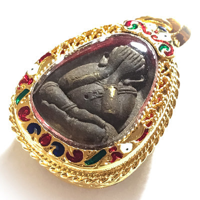 Pra Pid Ta Maha Lap Sanaeh Sri Mongkol 2559 BE - Maha Wan 108 Powders 2 Takrut Khaen Gold Plated casing Coloured Enamels - Luang Por Raks Analayo - Wat Sutawat Vipassana Pra Pid Ta Maha Lap Sanaeh Sri Mongkol 2559 BE - Maha Wan 108 Powders 2 Takrut Khaen Gold Plated casing Coloured Enamels - Luang Por Raks Analayo - Wat Sutawat Vipassana