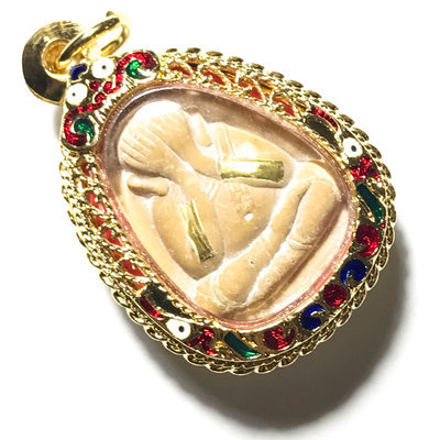Pra Pid Ta Maha Lap Sri Mongkol 2559 BE 2 Takrut Khaen Gold Plated casing Coloured Enamels - Luang Por Raks Analayo - Wat Sutawat Vipassana Pra Pid Ta Maha Lap Sri Mongkol 2559 BE 2 Takrut Khaen Gold Plated casing Coloured Enamels - Luang Por Raks Analayo - Wat Sutawat Vipassana