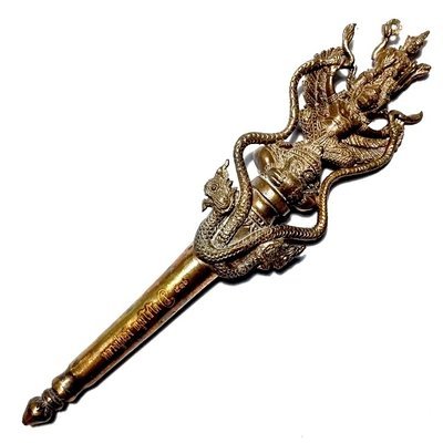 Kata Narai Song Krut Chut Pised Magic Sceptre with Vishnu, Garuda, Rahu and Nagas - Nuea Radtana Loha - Luang Phu Nong Wat Wang Sri Tong 2553 BE Kata Narai Song Krut Chut Pised Magic Sceptre with Vishnu, Garuda, Rahu and Nagas - Nuea Radtana Loha - Luang Phu Nong Wat Wang Sri Tong 2553 BE