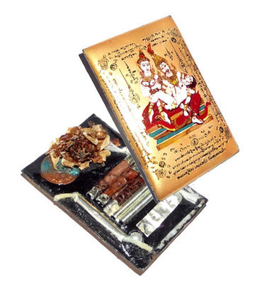 Jumbo Locket Taep Paetch Payatorn (Gold) Nia Kajia 2556 BE - 2 Pearls, 1 Look Namo, 7 Takrut (4 silver, 3 python), and Rak Sorn flower - Free Casing - Luang Phu In Jumbo Locket Taep Paetch Payatorn (Gold) Nia Kajia 2556 BE - 2 Pearls, 1 Look Namo, 7 Takrut (4 silver, 3 python), and Rak Sorn flower - Free Casing - Luang Phu In