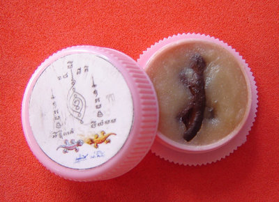 See Pherng Riak Sap (metta balm to attract treasures) - Fang Tukgae Aathan (Enchanted Lizard charm inserted) - Luang Por Lum - Wat Samakee Dhamma See Pherng Riak Sap (metta balm to attract treasures) - Fang Tukgae Aathan (Enchanted Lizard charm inserted) - Luang Por Lum - Wat Samakee Dhamma