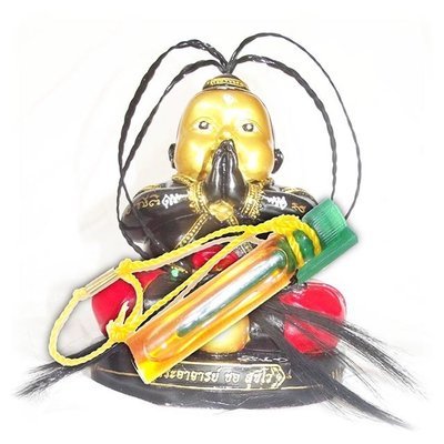 Kumarn Tong Raay Montr Jao Sap Casting Spells of Riches 5.5 x 7.5 Inch Statue 4 Takrut Magic Coin, Gems + Anointment Prai Oil - Pra Ajarn Chor 2555 BE Kumarn Tong Raay Montr Jao Sap Casting Spells of Riches 5.5 x 7.5 Inch Statue 4 Takrut Magic Coin, Gems + Anointment Prai Oil - Pra Ajarn Chor 2555 BE