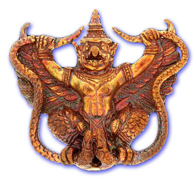 Paya Krut (Garuda with Nagas) - Nuea Nava Loha (9 Sacred Metals) 3rd edition - Thai Amulet for Increasing Status and Wealth - Luang Por Phad - Wat Rai 2554 BE Paya Krut (Garuda with Nagas) - Nuea Nava Loha (9 Sacred Metals) 3rd edition - Thai Amulet for Increasing Status and Wealth - Luang Por Phad - Wat Rai 2554 BE