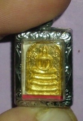 Pra Somdej Pim Gao Hnaa Sap Mongkol with gold leaf pasting and Takrut in base, 2537 BE - Luang Por Pae - Wat Pikul Tong - Fancy Case included Pra Somdej Pim Gao Hnaa Sap Mongkol with gold leaf pasting and Takrut in base, 2537 BE - Luang Por Pae - Wat Pikul Tong - Fancy Case included