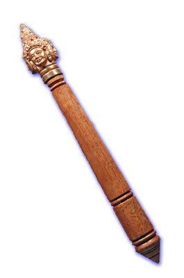 Kata Prohm (Ritual 4 faced Brahma Sceptre) 6 Inches Long Sacred Wood handle Sacred Bronze head - 'Jong Samrej' Edition 2555 BE - Luang Phu Hongs Kata Prohm (Ritual 4 faced Brahma Sceptre) 6 Inches Long Sacred Wood handle Sacred Bronze head - 'Jong Samrej' Edition 2555 BE - Luang Phu Hongs