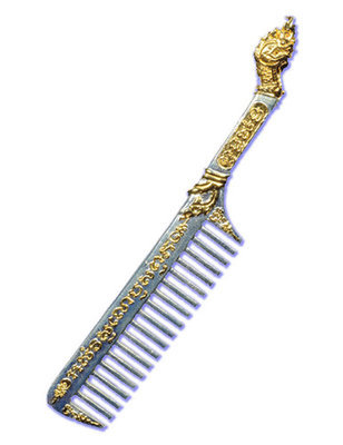 Hwee Maha Mongkol (Large 12 Cm) Money Comb of Great Blessings with Naga Head Handle - Nuea Ngern Tong (Bronze + Silver-Gold Plating) - Luang Phu Maha Kam Daeng - Sadta Mongkol Edition 2555 BE Hwee Maha Mongkol (Large 12 Cm) Money Comb of Great Blessings with Naga Head Handle - Nuea Ngern Tong (Bronze + Silver-Gold Plating) - Luang Phu Maha Kam Daeng - Sadta Mongkol Edition 2555 BE