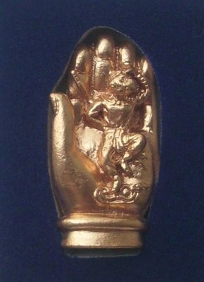 Fa Mer Pra Yulai 如来神掌 Arahant Praab Marn - Nava Loha mixed with Silver - Pra Urai Buddha Hand holding Monkey God Subduing Mara Demons - LP Bpun Tammabalo 2553 BE Fa Mer Pra Yulai 如来神掌 Arahant Praab Marn - Nava Loha mixed with Silver - Pra Urai Buddha Hand holding Monkey God Subduing Mara Demons - LP Bpun Tammabalo 2553 BE