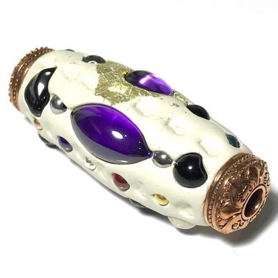 Takrut Paya Nak Suriya Kaya Siddhi Amulet for Power, Promotion and Wealth Large 2 Inches Sacred Clay Precious Gems Lek Lai Beads - Pra Ajarn Som Takrut Paya Nak Suriya Kaya Siddhi Amulet for Power, Promotion and Wealth Large 2 Inches Sacred Clay Precious Gems Lek Lai Beads - Pra Ajarn Som