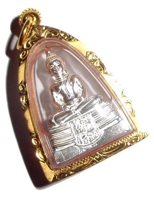 Pra Luang Por Sotorn Loi Ongk Statuette - Solid Silver Buddha with Solid Gold Casing - Benja Nava Mongkol Edition 2555 BE - Wat Sotorn Voraram Pra Luang Por Sotorn Loi Ongk Statuette - Solid Silver Buddha with Solid Gold Casing - Benja Nava Mongkol Edition 2555 BE - Wat Sotorn Voraram