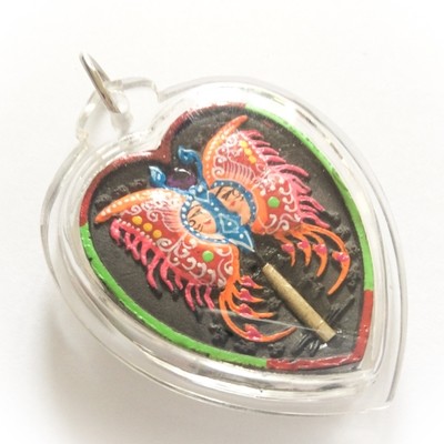 Hua Jai Taep Pamorn Maha Sanaeh - Butterfly King Heart Large Edition - Nuea Pong Sariga Dong - Silver Takrut, 10 Gems - Sae Yid 60 Edition 2557BE Hua Jai Taep Pamorn Maha Sanaeh - Butterfly King Heart Large Edition - Nuea Pong Sariga Dong - Silver Takrut, 10 Gems - Sae Yid 60 Edition 2557BE