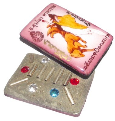 Nang Jing Jork Gao Hang Maha Sanaeh - 9 Tails Fox Demoness Enchantress Prai Deva Locket - Pim A Ongk Kroo - 6 Gems 9 Silver Takrut + In Koo- Ajarn Surapat 2555 BE Nang Jing Jork Gao Hang Maha Sanaeh - 9 Tails Fox Demoness Enchantress Prai Deva Locket - Pim A Ongk Kroo - 6 Gems 9 Silver Takrut + In Koo- Ajarn Surapat 2555 BE
