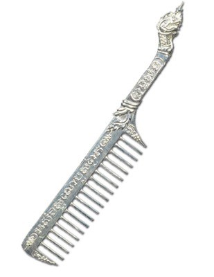 Hwee Maha Mongkol (Small) Money Comb of Great Blessings with Naga Head Handle - Nuea Ngern (Solid Silver) - Luang Phu Maha Kam Daeng - Sadta Mongkol Edition 2555 BE Hwee Maha Mongkol (Small) Money Comb of Great Blessings with Naga Head Handle - Nuea Ngern (Solid Silver) - Luang Phu Maha Kam Daeng - Sadta Mongkol Edition 2555 BE