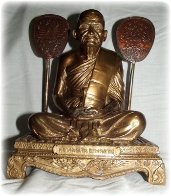 Pra Bucha Luang Por Ngern Wat Bang Klan 5.5 x 7 Inches Bucha Statue - Sacred Brass with Oiled Finish - Putta Pisek Blessing at Wat Bang Klan 2551 BE Pra Bucha Luang Por Ngern Wat Bang Klan 5.5 x 7 Inches Bucha Statue - Sacred Brass with Oiled Finish - Putta Pisek Blessing at Wat Bang Klan 2551 BE