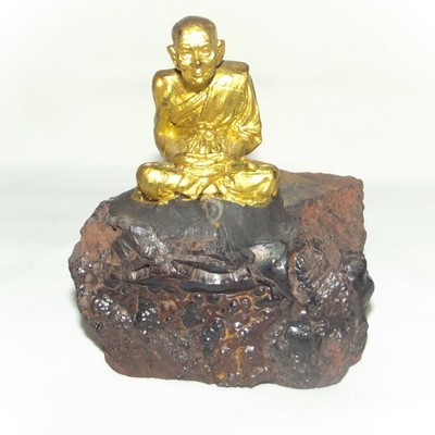 Luang Por Tuad sitting on Lek Lai Adamantine substance (Gold Painted) - Bucha Statue 4 x 3.8 x 2 Inches - Blessed by Luang Phu Khai, Luang Por Prohm, and other Khao or Master Monks Luang Por Tuad sitting on Lek Lai Adamantine substance (Gold Painted) - Bucha Statue 4 x 3.8 x 2 Inches - Blessed by Luang Phu Khai, Luang Por Prohm, and other Khao or Master Monks