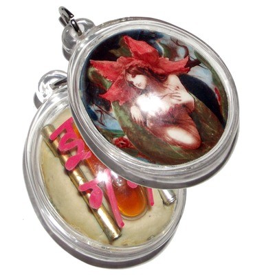Mae Nang Prai Nang Dork Mai Locket (Flower Fairy Deva) Ongk Kroo - Civet Oil Phial, Hand Inscription, 2 Takrut Maha Sanaeh, Maha Laluay Powders - AC Perm Prai Dam Mae Nang Prai Nang Dork Mai Locket (Flower Fairy Deva) Ongk Kroo - Civet Oil Phial, Hand Inscription, 2 Takrut Maha Sanaeh, Maha Laluay Powders - AC Perm Prai Dam