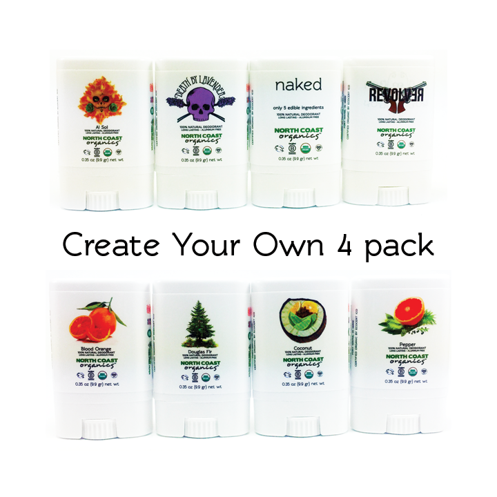 Organic Deodorant Travel Size 4 Pack - Mix & Match 9997
