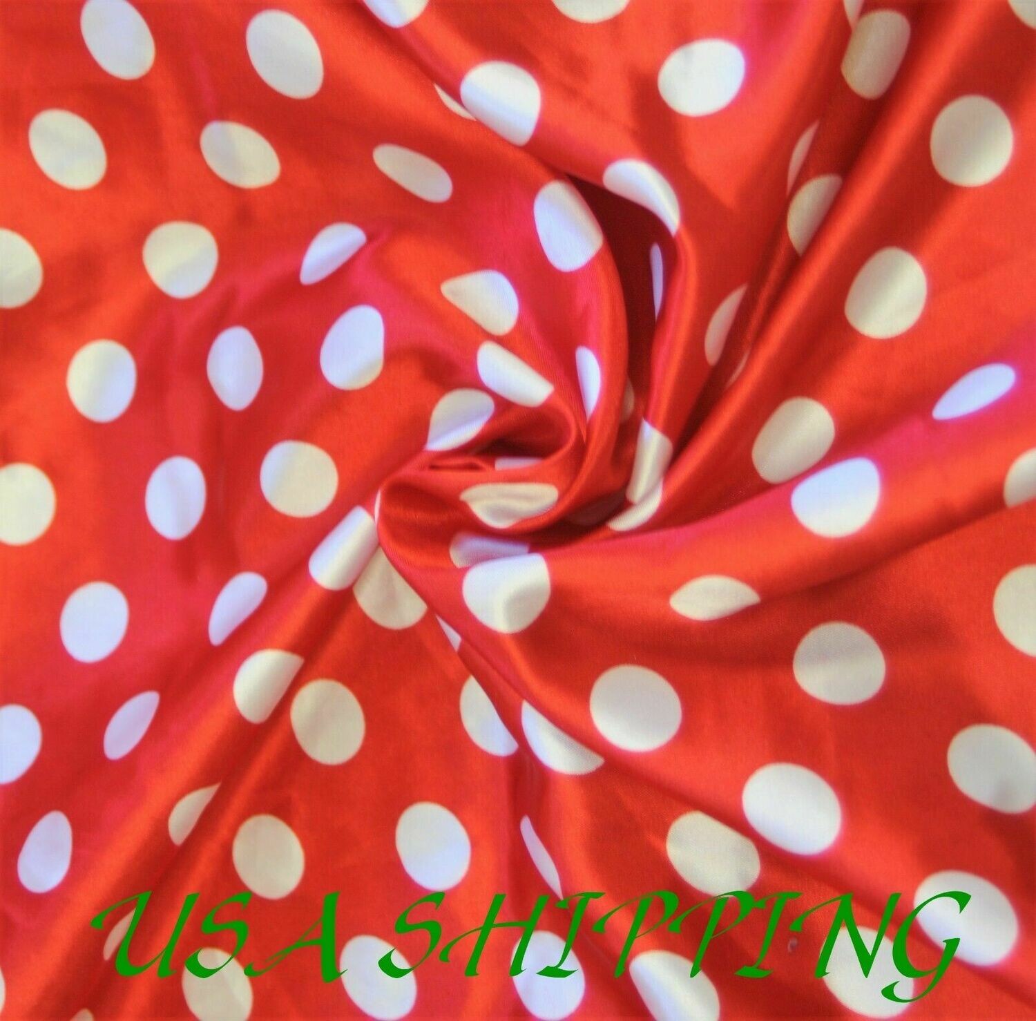 Polka Dot RED White SHINY SATIN 100% Polyester Pantie Lingerie Fabric 60 Polka Dot RED White SHINY SATIN 100% Polyester Pantie Lingerie Fabric 60