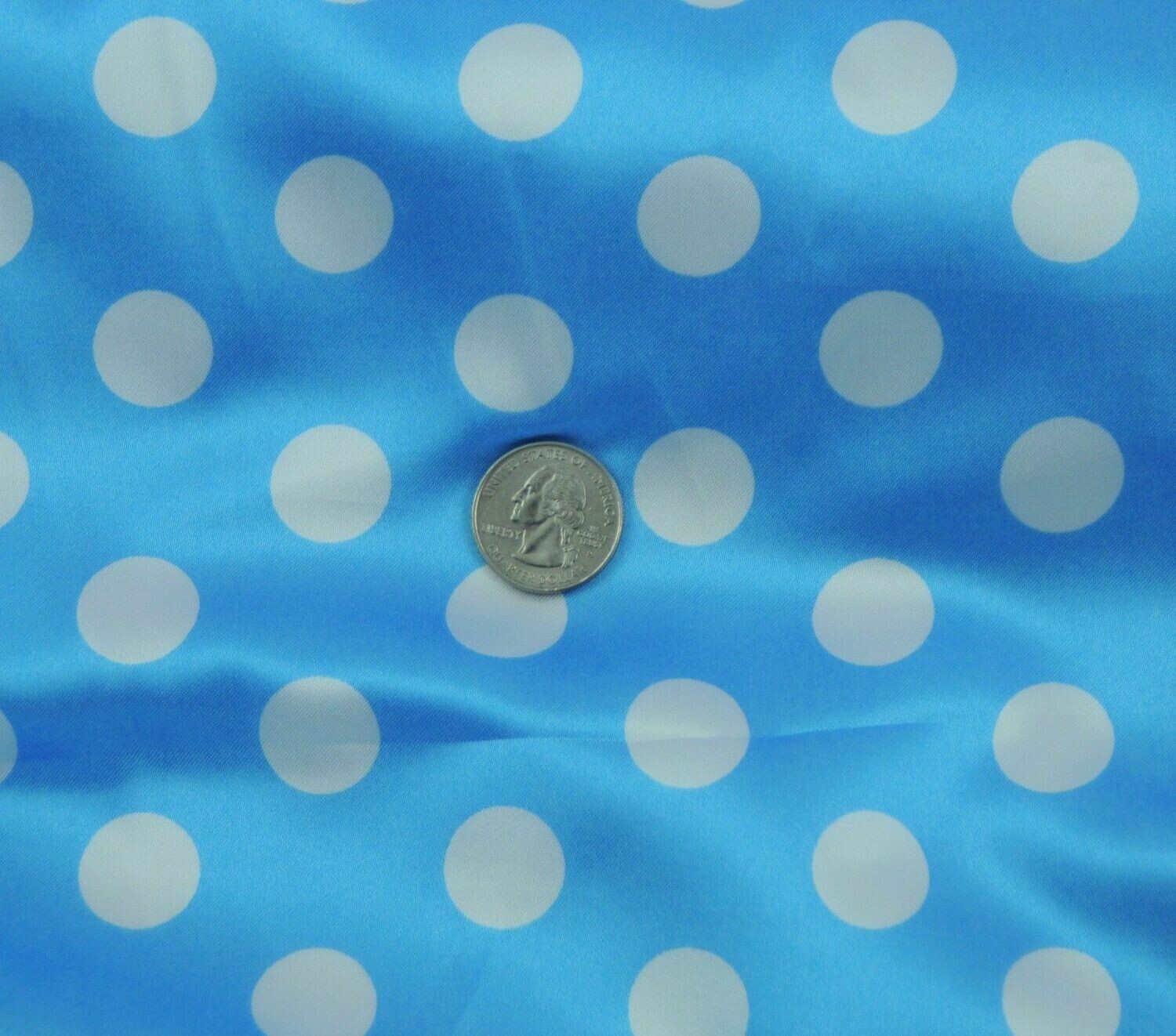 Polka Dot blue w white SHINY SATIN 100%Polyester Pantie Lingerie Fabric 60 Polka Dot blue w white SHINY SATIN 100%Polyester Pantie Lingerie Fabric 60