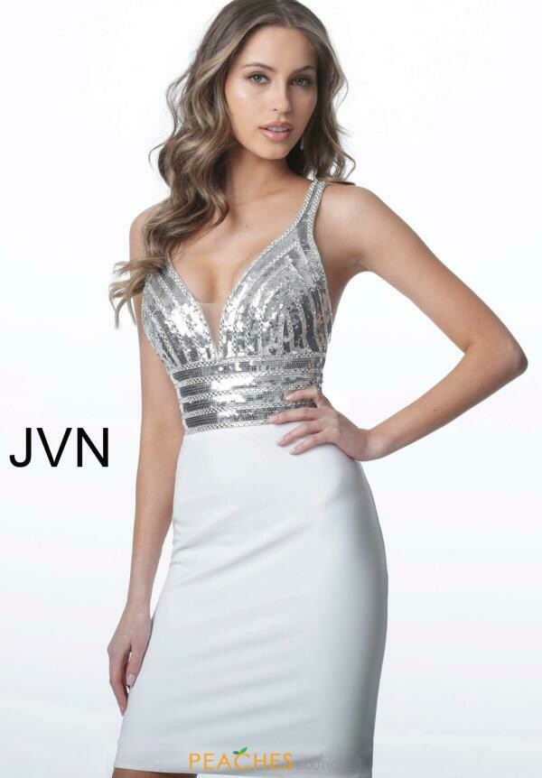 white silver dress