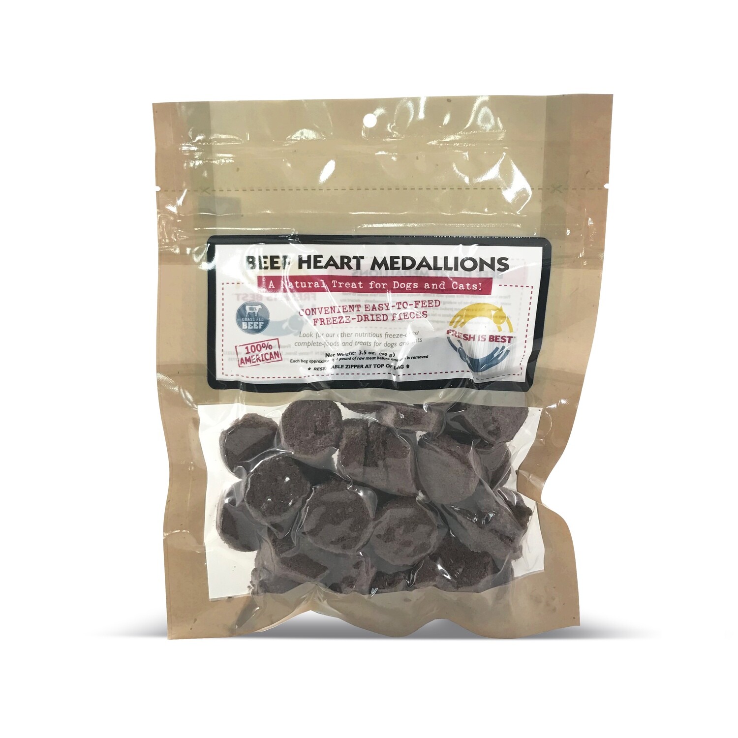 Freeze Dried Beef Heart Medallions - 4 oz. Freeze Dried Beef Heart Medallions - 4 oz.