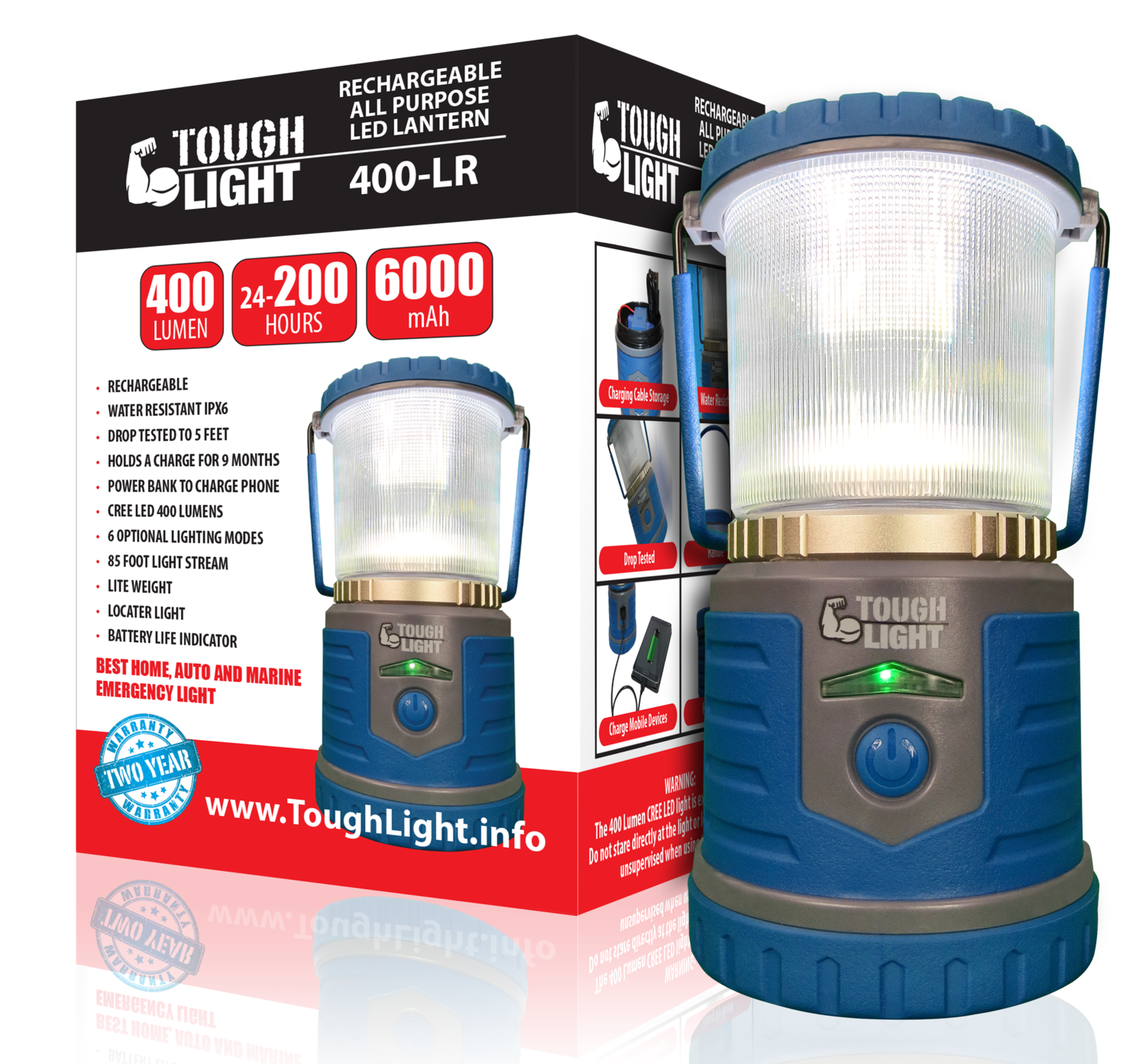 Tough Light 400LR Rechargeable LED Lantern (Blue)