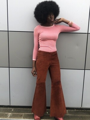 Vintage Flared Trousers in Suede Vintage Flared Trousers in Suede