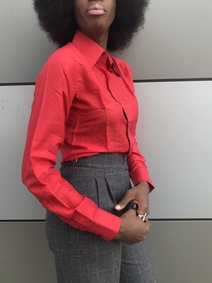 Silk Pleated Button Down Tailored Blouse Silk Pleated Button Down Tailored Blouse