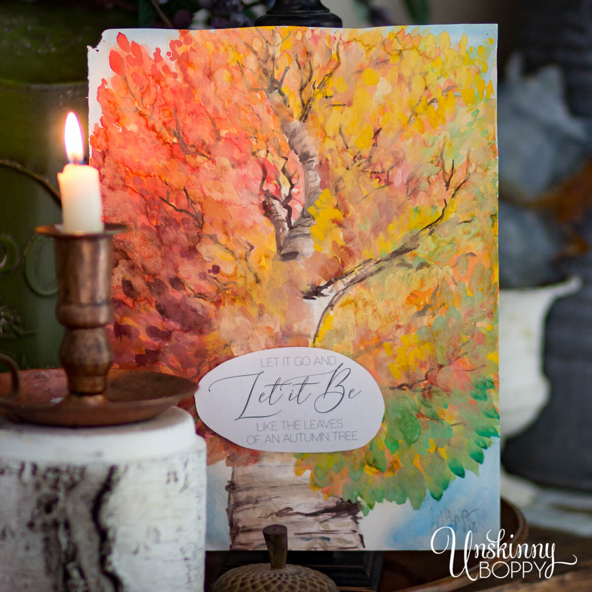 Let it Be Autumn Tree Watercolor Fall Printable Let it Be Autumn Tree Watercolor Fall Printable