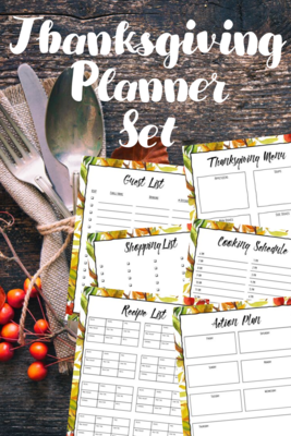 Thanksgiving Menu Planner (6 Page PDF)