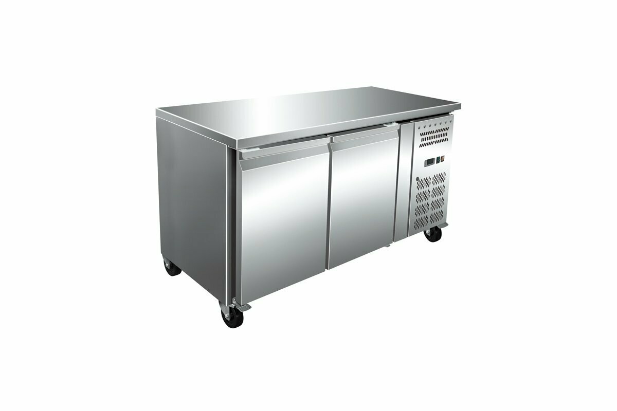 Solid 2 Door Under Bench Commercial Refrigerator 1360 X 700 X 860
