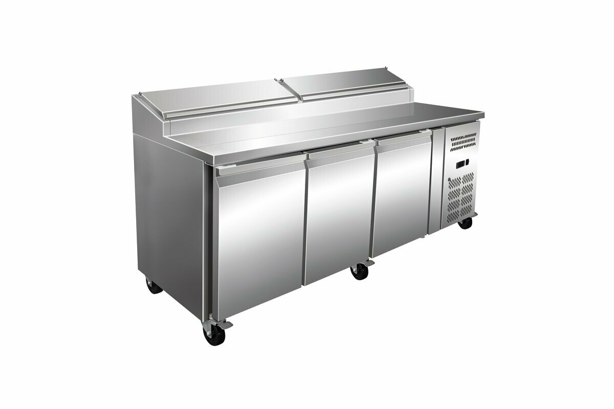 Solid 3 Door Commercial Salad Counter Refrigerator 1795 X 800 X 1085