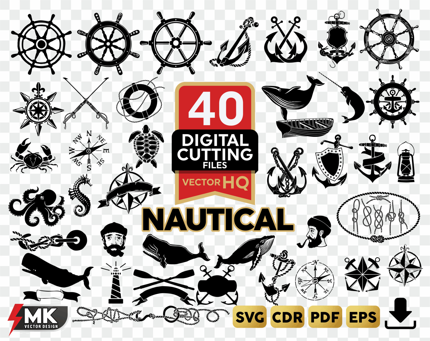 Download NAUTICAL SVG Silhouette Clipartsvgcut by SVGMKCreative