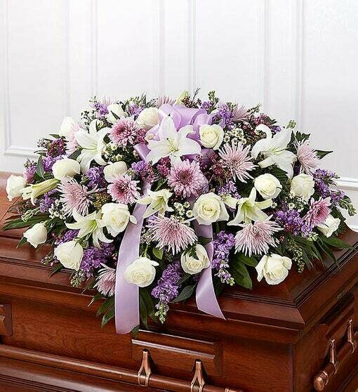 Lavender Half Casket Spray