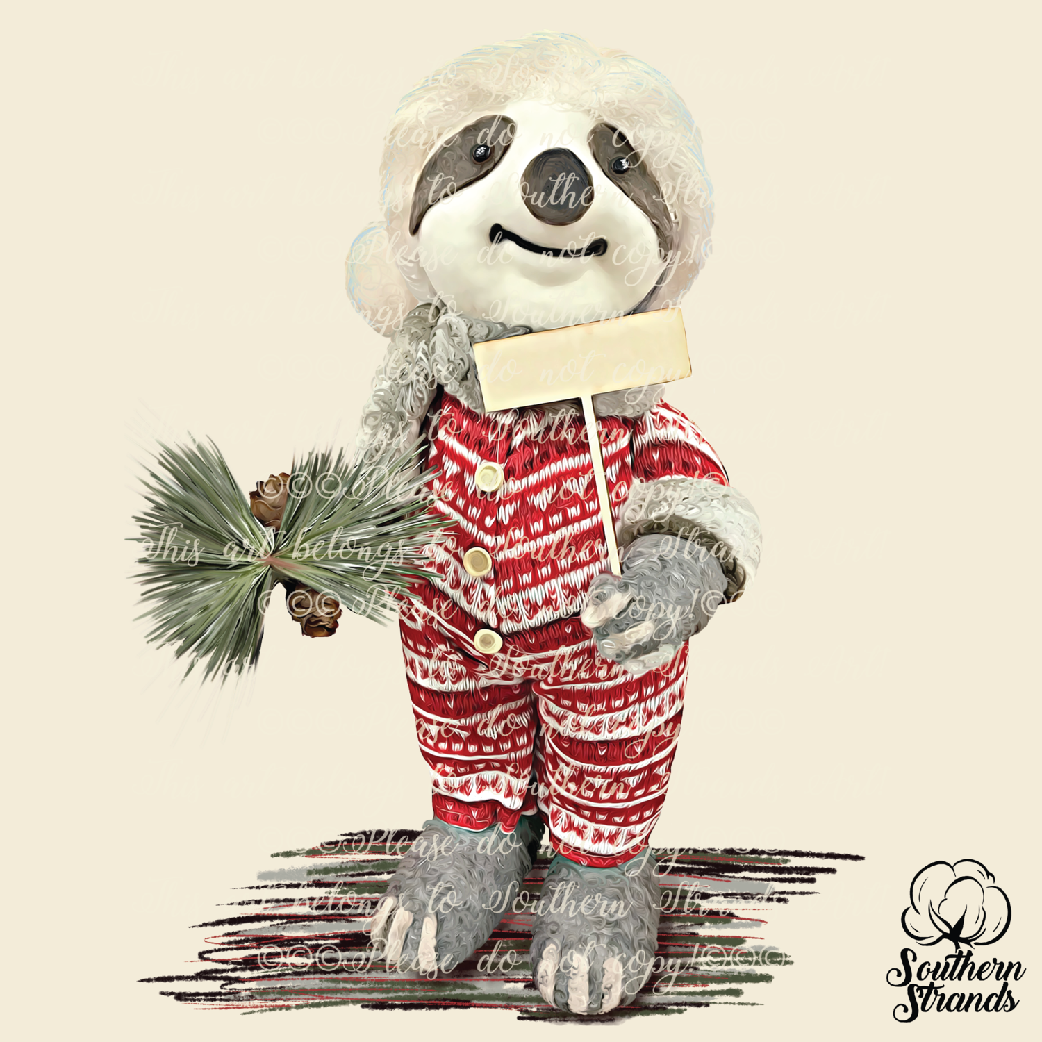 stuffed christmas sloth