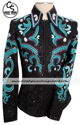 'Custom Couture' Black, Turquoise & Purple Jacket 'Custom Couture' Black, Turquoise & Purple Jacket