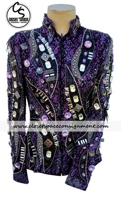 'Western Pleasures' Black, Purple & Gray Jacket 'Western Pleasures' Black, Purple & Gray Jacket