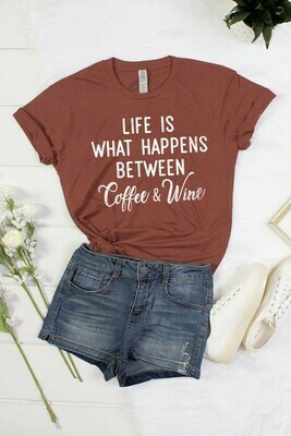 Burgundy 'Life Is What Happens' Tee Burgundy 'Life Is What Happens' Tee