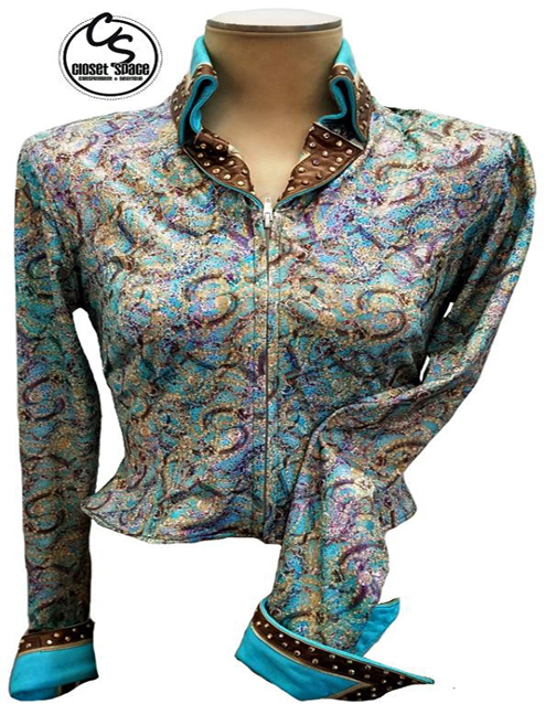 'Connie's' Teal & Bronze Shirt KF8